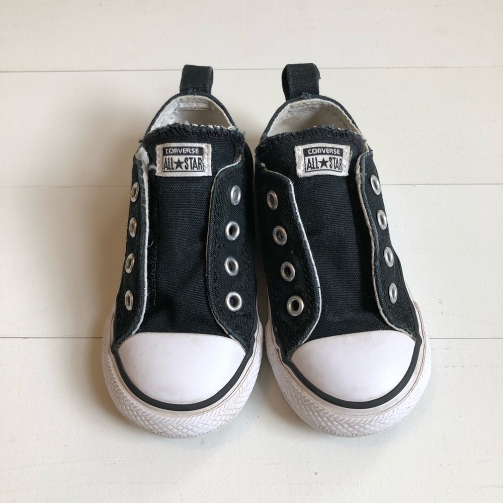Converse Velcro Sides Slip On Low Tops 7 Toddler